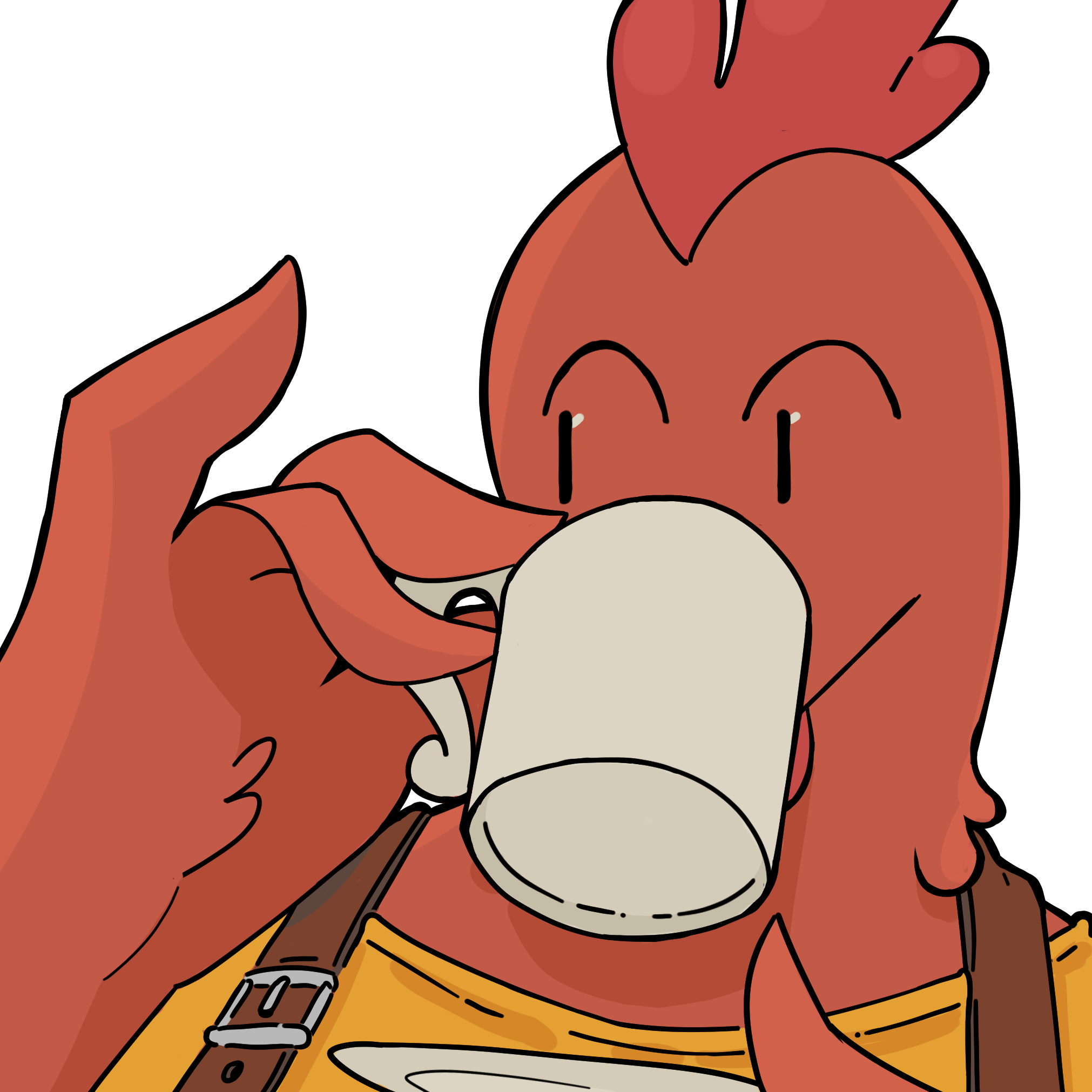 The Little Red Hen, Sippin' Ethereal Tea â€” the canonical drawing.